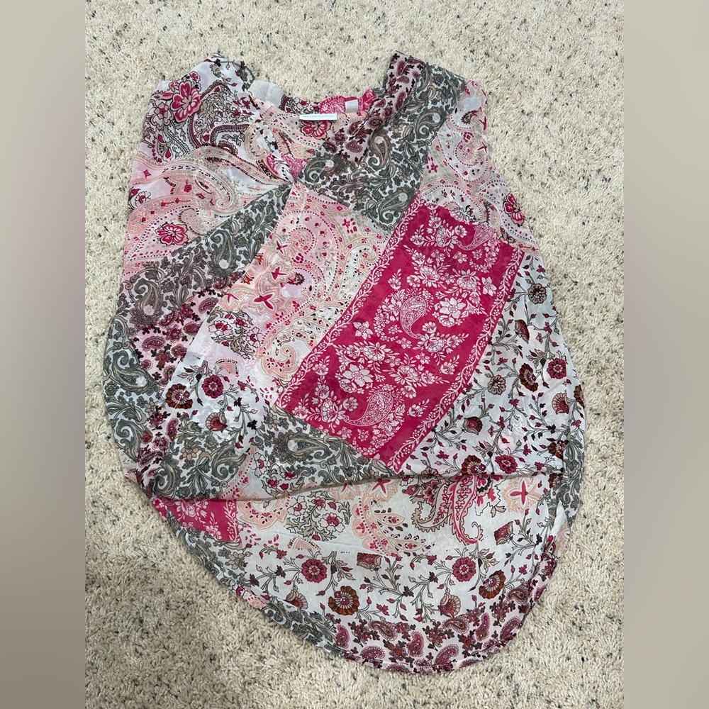 New York & Company Pink Paisley Print Wrap Blouse size M